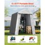 Outdoor Storage Shelter Shed 6x6 ft Waterproof Carport Canopy Garage Tent Image 4