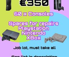 60 x Game consoles (Job lot, repairs)