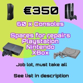 60 x Game consoles (Job lot, repairs)