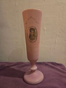 Antique Hand Painted Opaline Vase