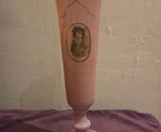 Antique Hand Painted Opaline Vase