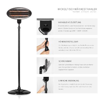 In/Outdoor Electric Lamp Patio Standing Heater Safety heat protection