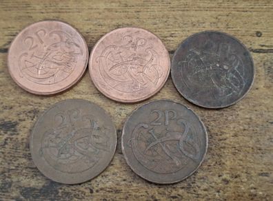 Ireland , 5 x 2 Pence coin - free standard postage