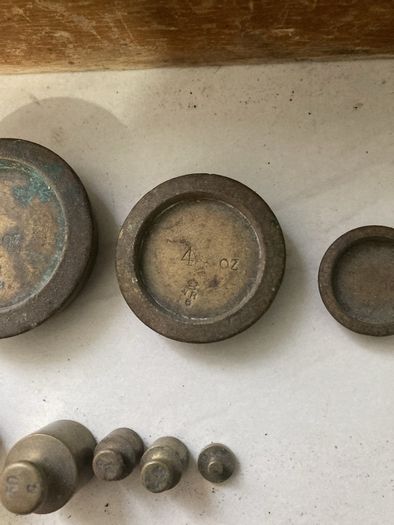 antique vintage brass weights