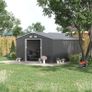 MASSIVE SALE 13x11FT Garden Roofed Metal Storage Shed Tool Box with Foundation Ventilation & Doors, Grey Image 2