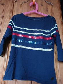 J Jeans, navy top 3/4 length sleeve, stunning item, age 8-9