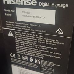 Hisense  86 inch 4K UHD digital  signage  display