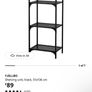 Shelving unit, black, 51x136cm Image 7