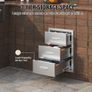 Outdoor Kitchen Drawers 16\" W x 21.5\" H x 18\" D, Flush Mount Triple Access BBQ Drawers with Stainless Steel Handle, BBQ Island Drawers Image 3