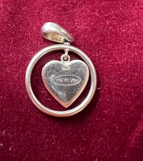 Tatty Teddy Sterling Silver Heart Pendant / Charm