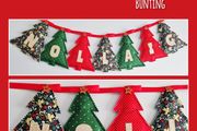 Padded Christmas Trees Bunting