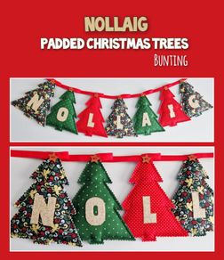 Padded Christmas Trees Bunting