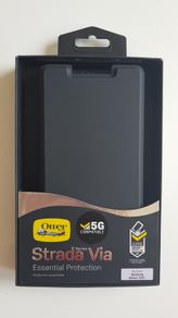 OtterBox Strada Via Case for Samsung Galaxy S20+, Shockproof Drop Proof Slim Comfortable Protective Folio Case with Card Holder, 2x Military Grade Tested, Black
