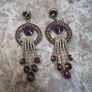 Gold and Bronze Crystal Costume Earrings Image 2