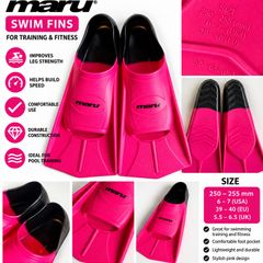 Maru Swimming Training Fins Pink & Black  EU 39 / 40