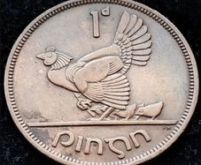 [#284] - Ireland 1941 | Irish 1d | Irish One Penny | Hen and Chicks | KM.11