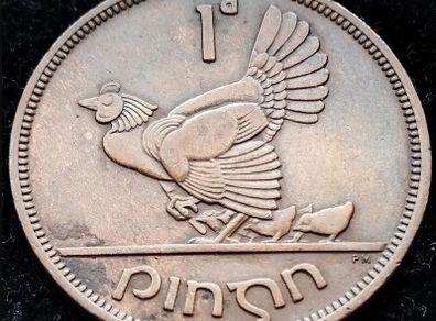 [#284] - Ireland 1941 | Irish 1d | Irish One Penny | Hen and Chicks | KM.11
