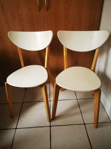 Ikea two solid wooden chairs