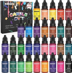 30 Colors Liquid Candle Dye Kit, DIY Candle Making Kit, Concentrated Liquid Oil-based Candle Dye, for Beeswax, Palm Wax, Gel Wax, Paraffin, Soy Wax, Coconut Wax, Candle Colour Dye - 10ml (FREE SHIPPING)