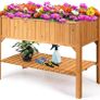 Raised Bed With Shelf, Long Lasting Pine Image 2