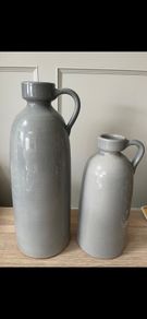 X2 Grey Ceramic Jug Ornaments