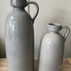 X2 Grey Ceramic Jug Ornaments