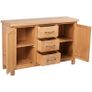Sideboard with 3 Drawers 110x33.5x70 cm Solid Oak Wood Image 3
