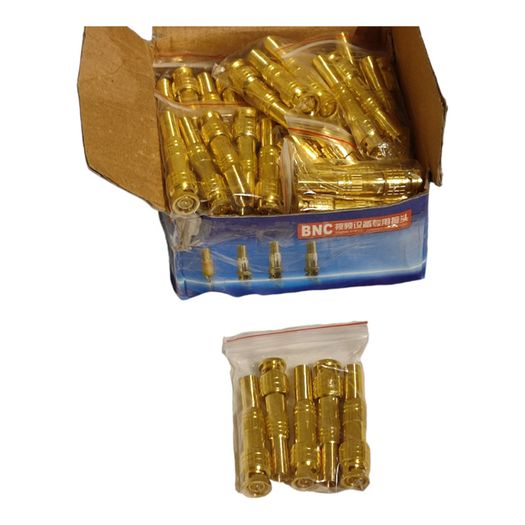 BNC Male Coaxial Connectors Screw-lock For RG59 CCTV Terminal Solderless Adapter 100Pcs