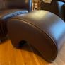 Brown Leather Armchair with Foot Stool Image 2