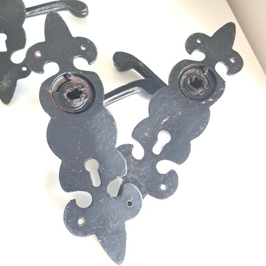 Two Pairs Cast Iron Door Handles