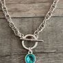Antique Silver Plated T-bar Necklace Image 3