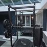 Mint condition - amazing heavy duty black squat rack with almost brand new Rock Solid barbell and bumper plates - a must see!!! Image 7