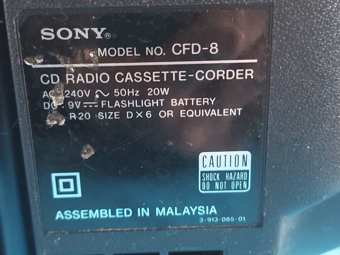 SONY CD Radio Cassette-Corder Model No. CFD-8, in good condition, Radio and CD works fine,Tapes not playing