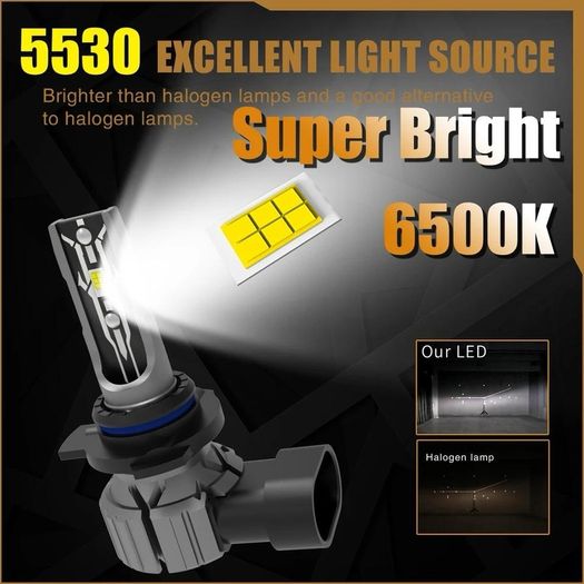2x HIR2 Led Headlight Canbus No Error 9012 Car Bulb High Power 6000K White Light Diode Lamp 12v 55w For Toyota Corolla 2019 to 2023