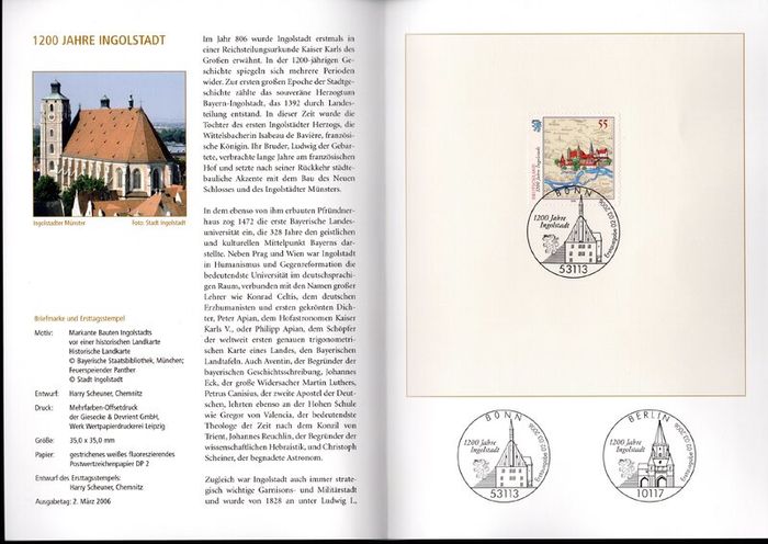 2006 Bundes Republic Deutschland (Germany) Federal Annual Stamp EFT Collection with 50 Images of contents