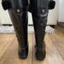 KAREN MILLEN Black Patent Leather Buckle Trim Calf-Length Flat Boots UK 4.5 / EU 37 Image 5