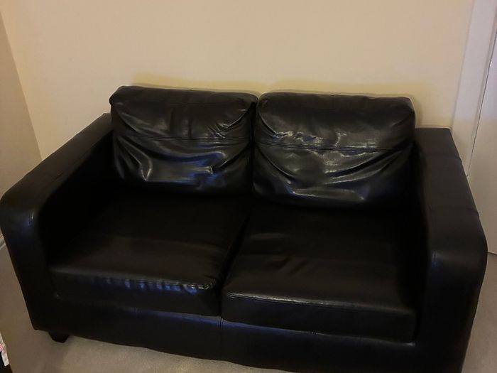 2 Seater Black Sofa