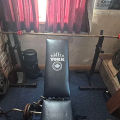 York Bench, rack and half bar