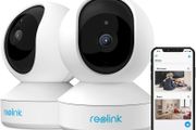 Security Camera Indoor 3MP, 2.4GHz WiFi, 1296P WiFi CCTV Camera IP with Pan Tilt, 2-Way Audio, Night Vision and Remote Access for Elder Pet Baby, SD Card Slot, E1 (Pack of 2)