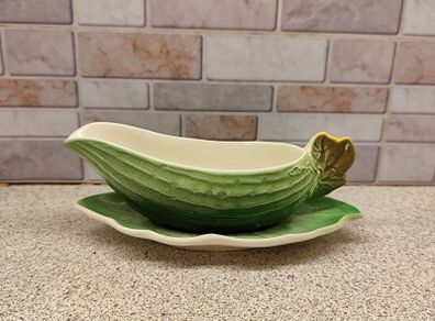 Vintage Royal Winton Green Leaf Gravy Boat and Underplate Pristine Condition