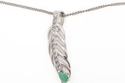 Spinel With Emerald Teardrop Base On Sterling Silver Necklace