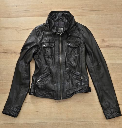 Black Leather Jacket Bershka Leather Collection Size M (10)