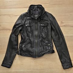 Black Leather Jacket Bershka Leather Collection Size M (10)