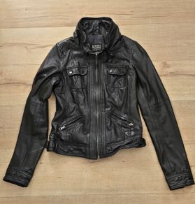 Black Leather Jacket Bershka Leather Collection Size M (10)
