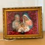 Vintage framed plaster nativity scene light box c1960 Image 3