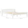 Bed Frame White Solid Pinewood 160x200 cm Image 2