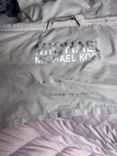 michael kors pink light down/feather puffer jacket