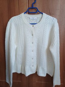 New Ladies Pointelle Knit Cardigan Size Medium
