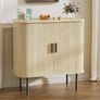 Buffet Storage Cabinet for Living Room, Kitchen Cupboard with Tambour Sliding Door, Storage Unit for Modern Home Dinning Room,Nature Image 3