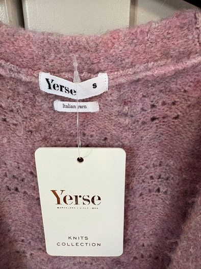 Spanish designer brand Yerse knit collection mixed fabric Italian yarn sleeveless cardigan /vest / waistcoat BRAND NEW